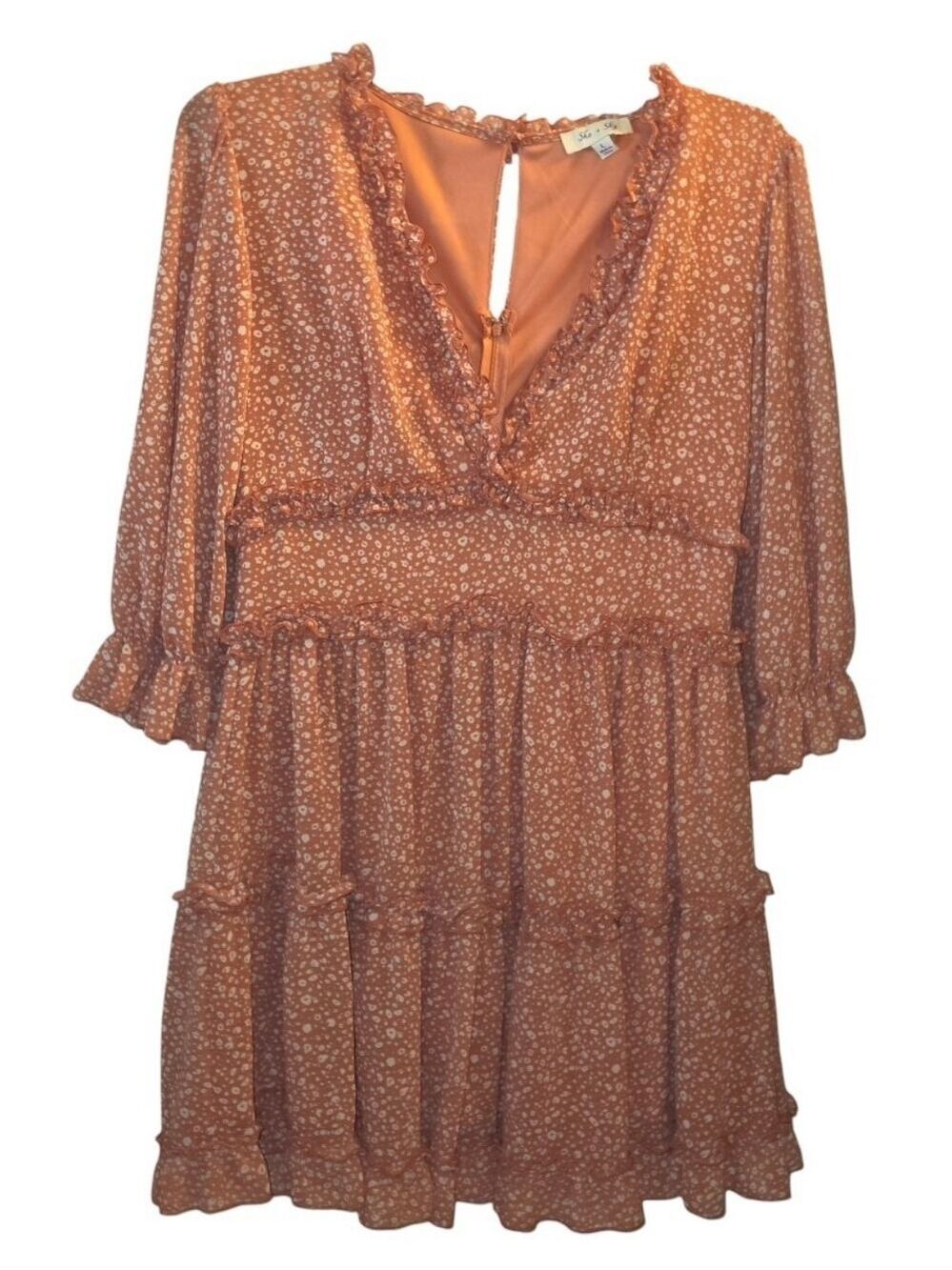 She & Sky V-Neck Dress Large - Picture 2 of 6